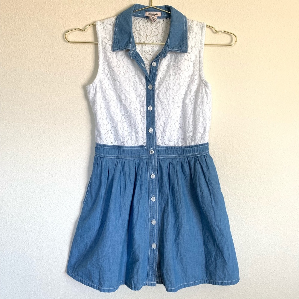 Forever 21 Girls Shirtdress Chambray Size L